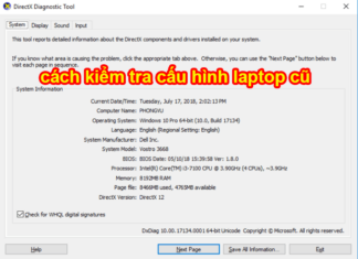 cách kiểm tra cấu hình laptop cũ
